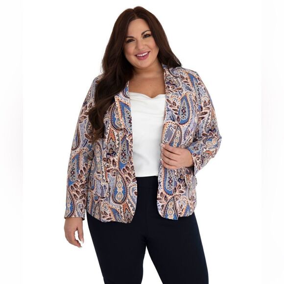 Marée Pour Toi Paisley Printed Blazer
Jacket Lightweight Crepe Colorful Size 16 - Picture 3 of 9